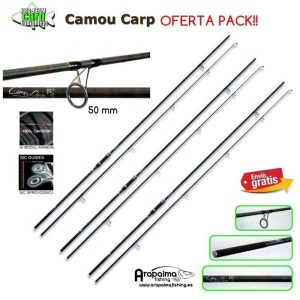 OFERTA PACK! 3 Cañas LINEAEFFE PRO TS CAMOU CARP 13 pies 3,5 lb anilla 50 mm
